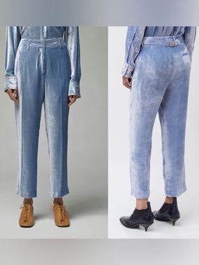 Sies Marjan Willa Fluid Corduroy Cropped Pants Light Blue Size 2